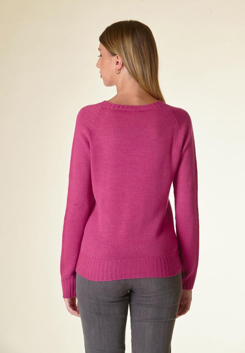 Angelico Maglia fucsia a trecce raglan Vendita Calda