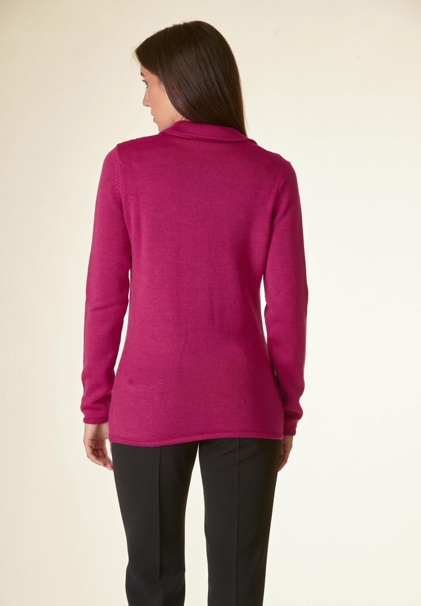 Angelico Cardigan fucsia 3 bottoni merino Lana-Gatto Vendita Economica