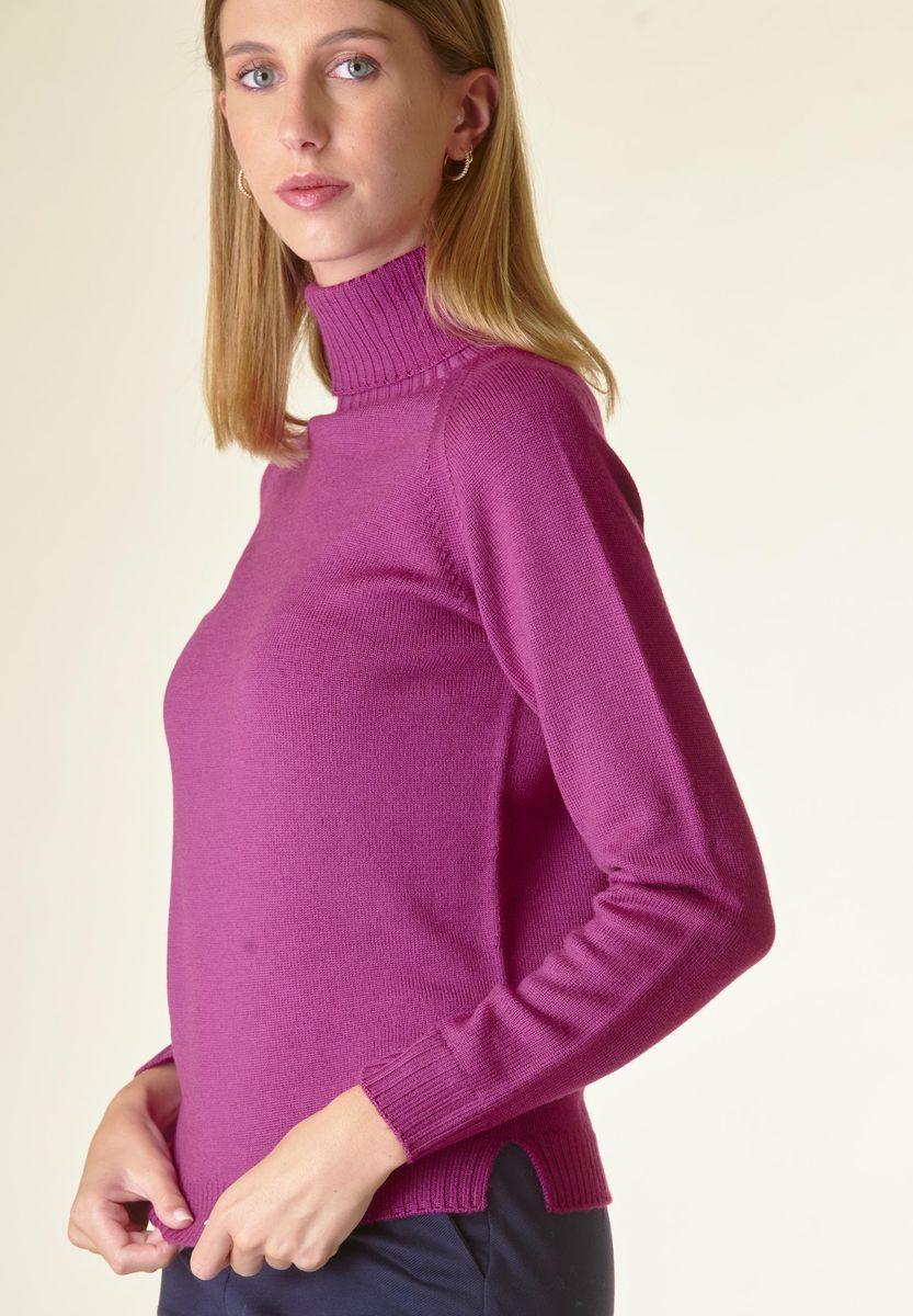 Angelico Dolcevita ciclamino merino Lana Gatto In Saldo