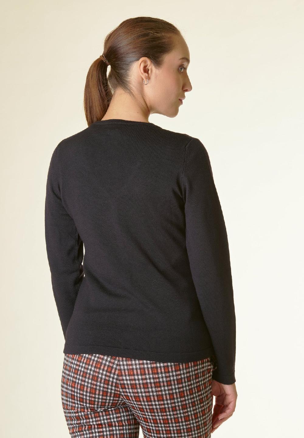 Angelico Cardigan nero lana merinos Sconto di tempo limitato