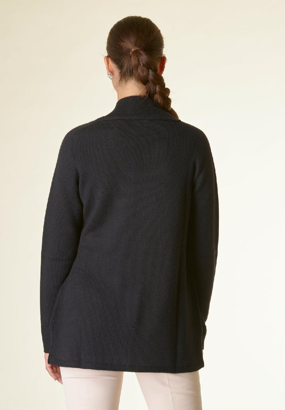 Angelico Cardigan nero collo a scialle Prezzo di fabbrica