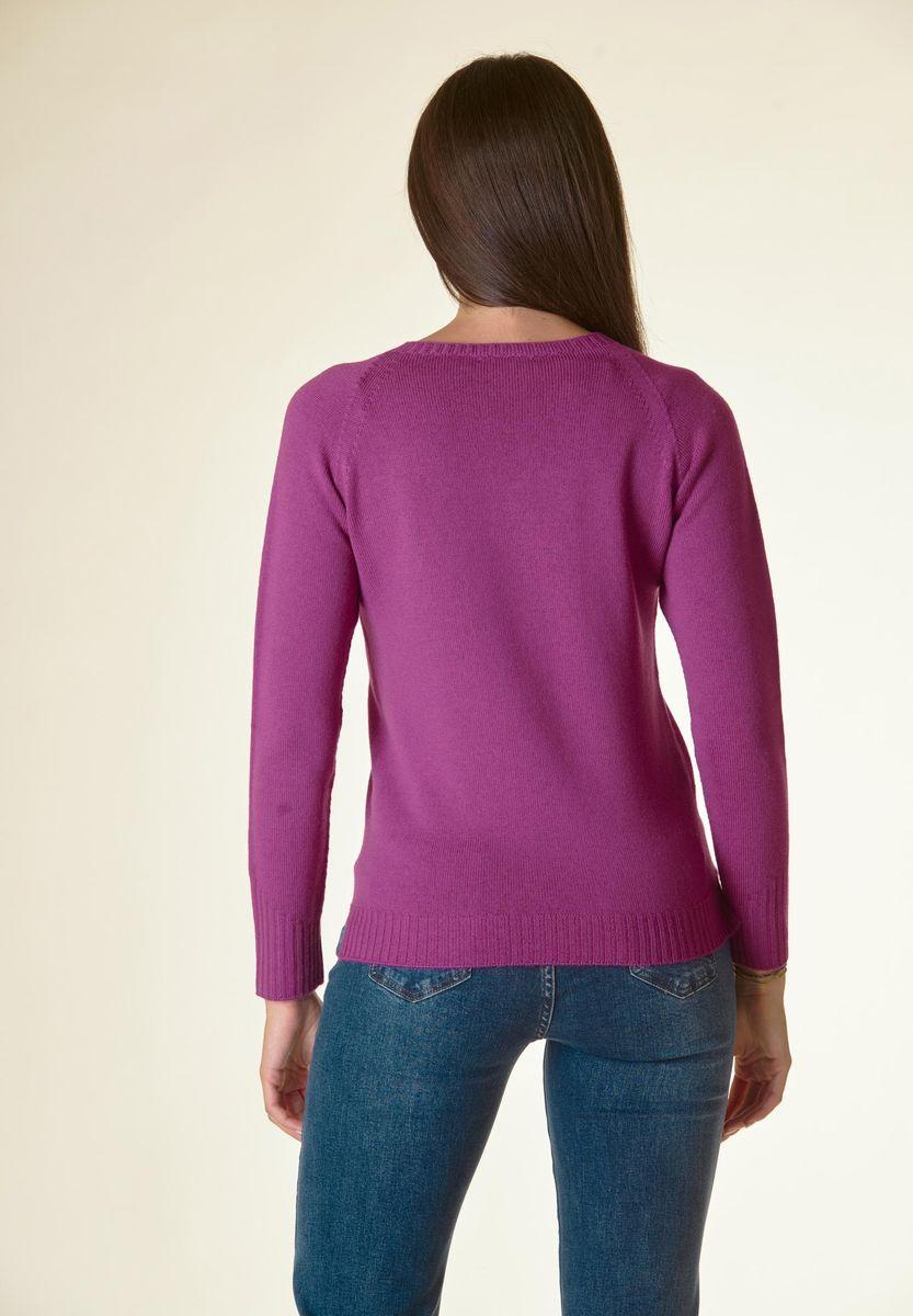 Angelico Maglia ciclamino girocollo raglan Lana-Gatto Offerta speciale