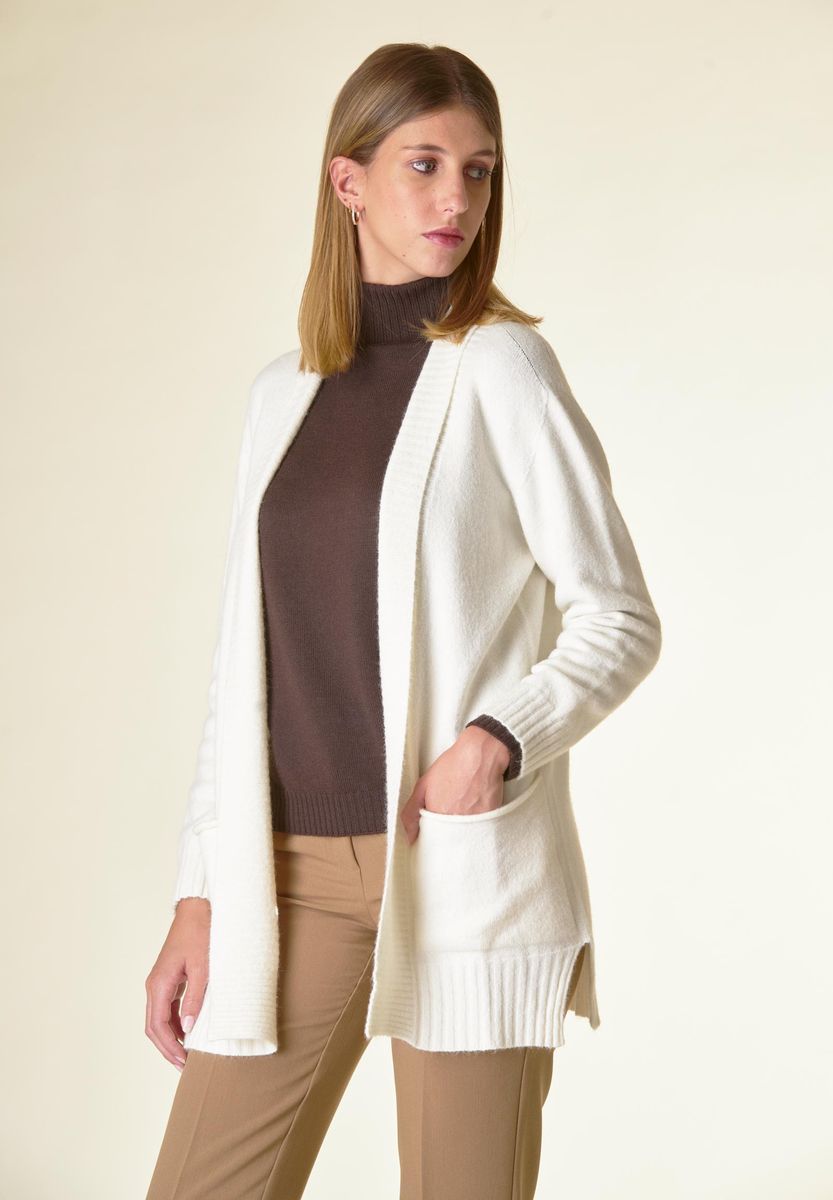 Angelico Cardigan panna sciallato tasconi soft Grande vendita