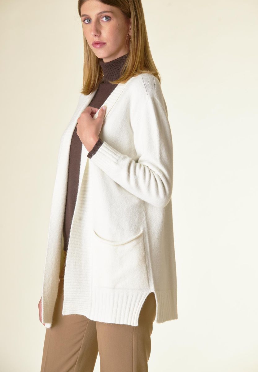 Angelico Cardigan panna sciallato tasconi soft Grande vendita