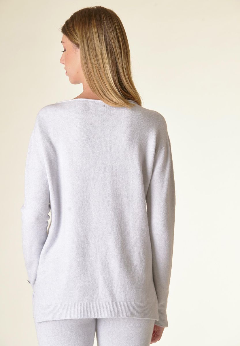 Angelico Maglia perla barchetta viscosa soft bottoni gioiello Fornitura limitata