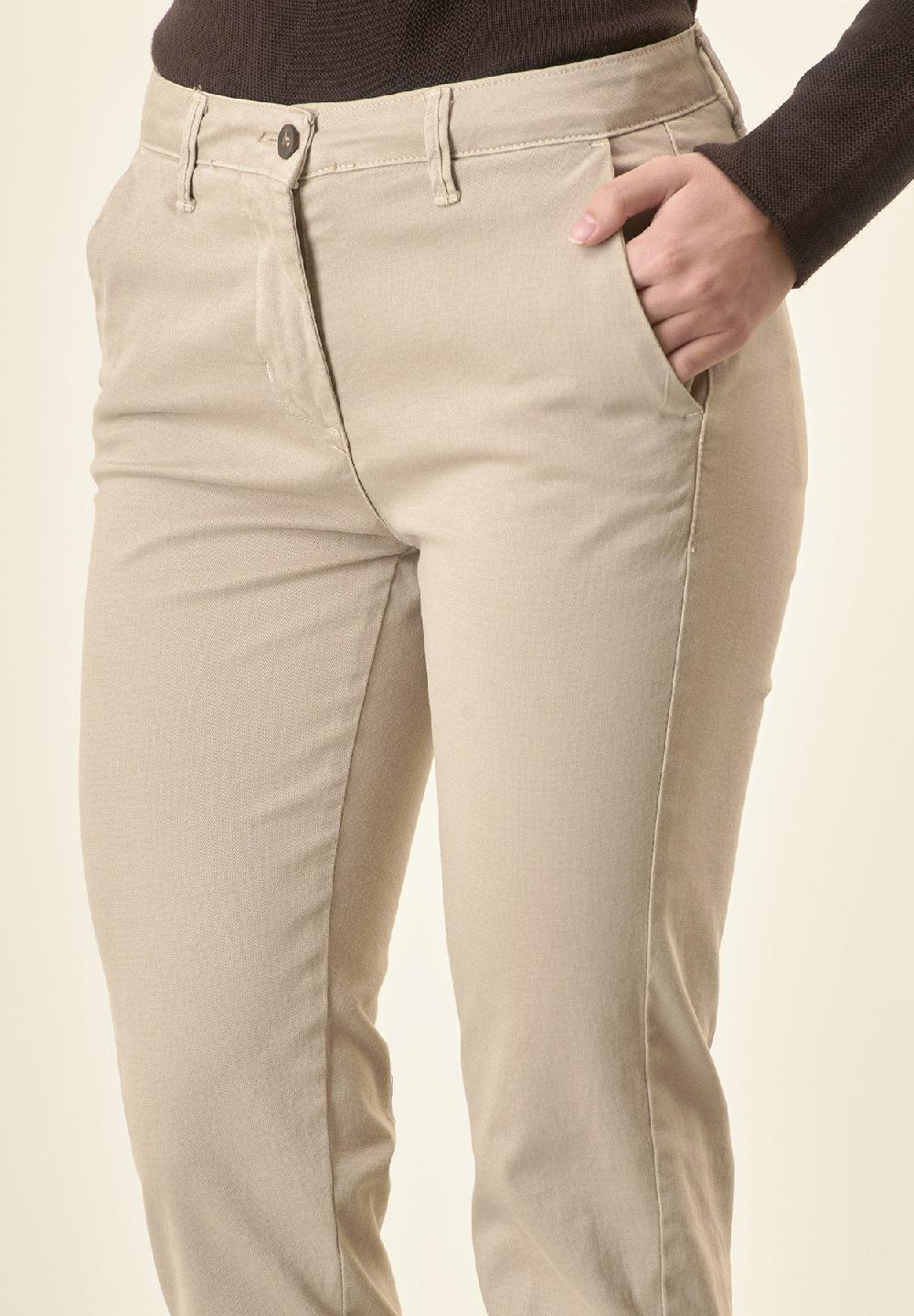Angelico Pantalone beige chinos cotone stretch Vendite stagionali