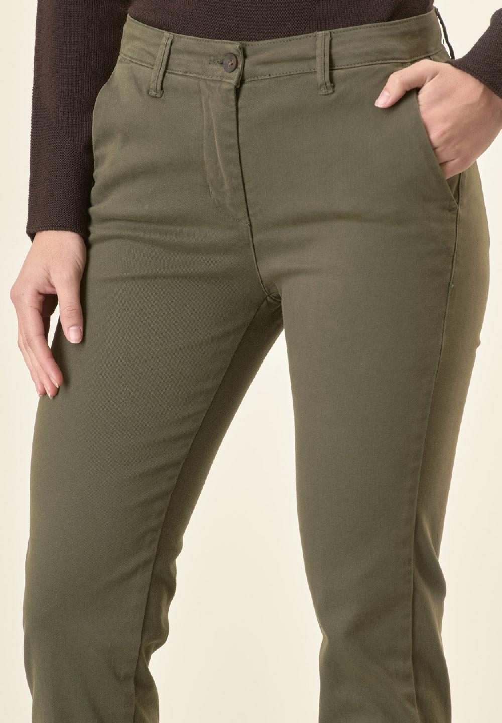 Angelico Pantalone verde chinos cotone stretch Black Friday