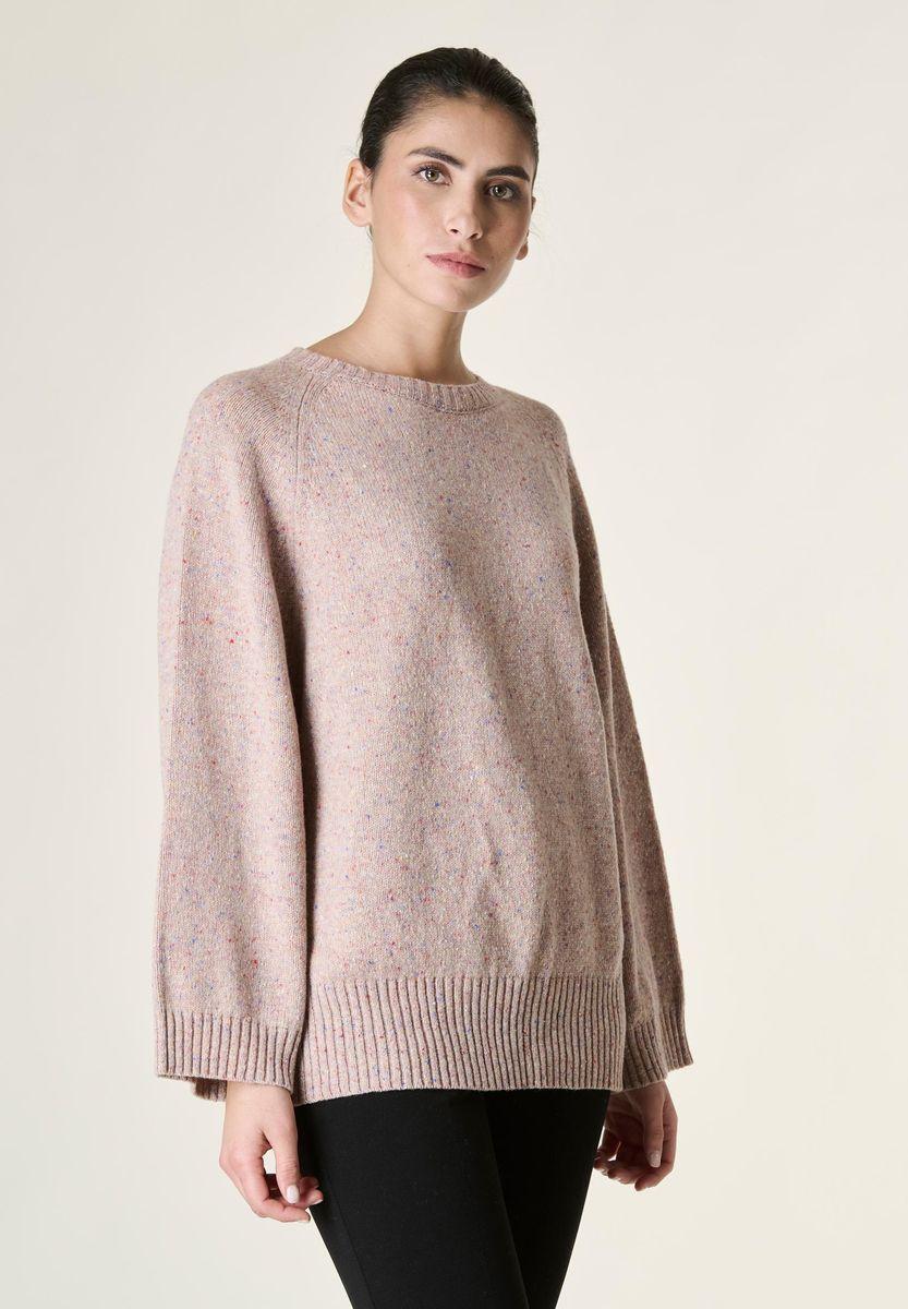 Angelico Maglia rosa antico melange raglan Offerta migliore
