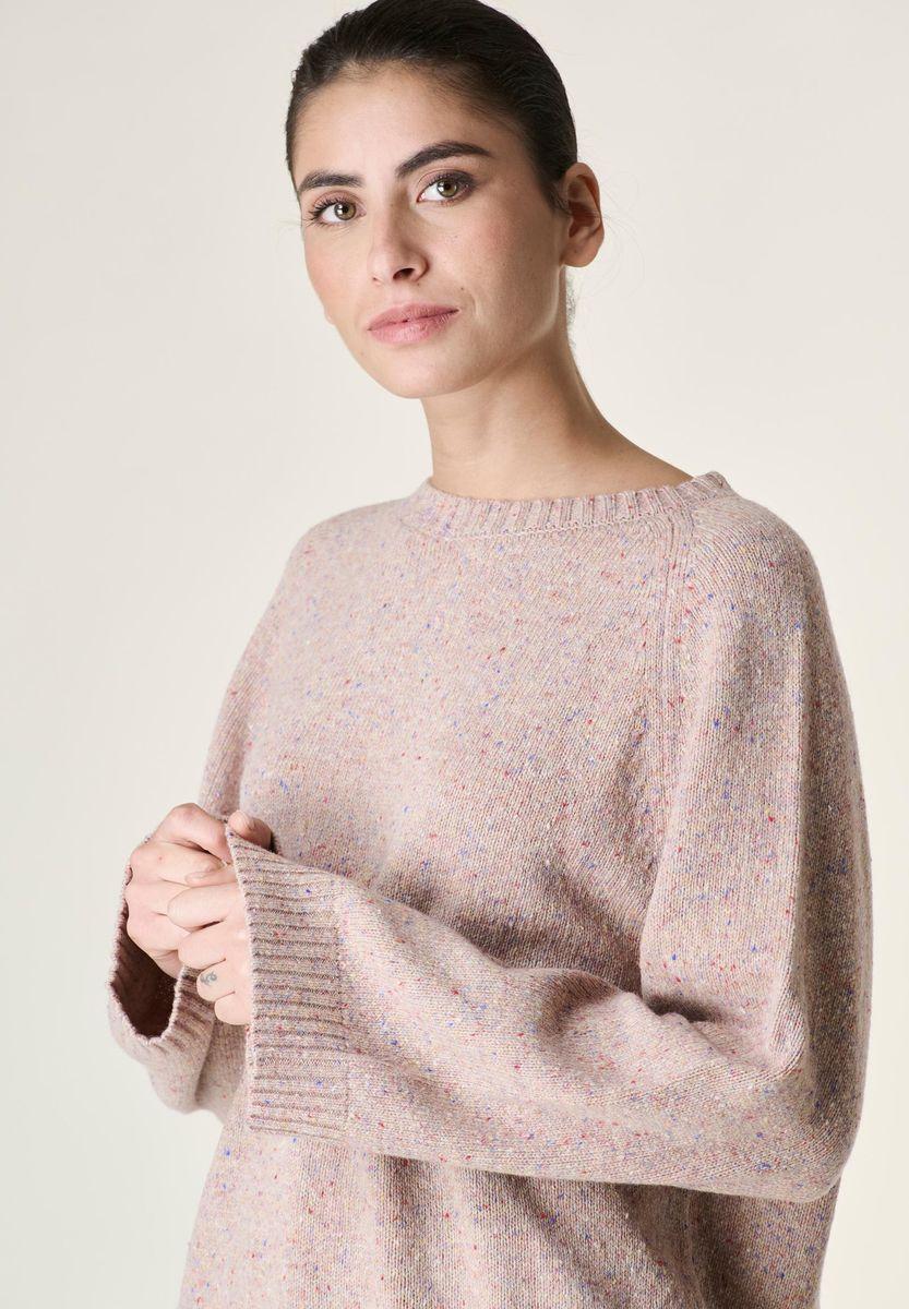 Angelico Maglia rosa antico melange raglan Offerta migliore