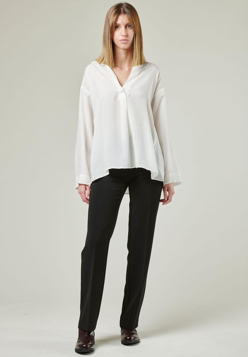 Angelico Camicia panna collo polo piega centrale Latest fashion